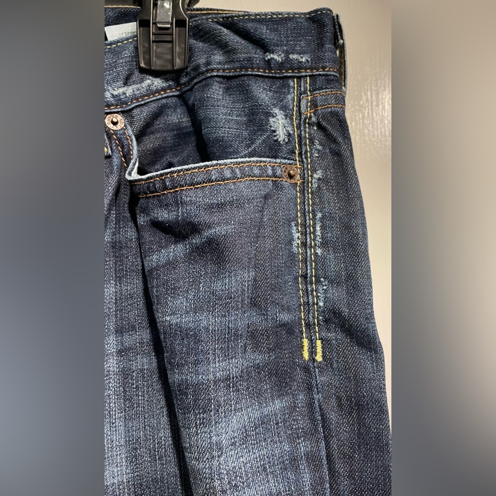 Lucky Brand LIL Maggie Low Rise flare leg Distressed Jeans. $20 OBO Size 16/33 - Picture 10 of 11